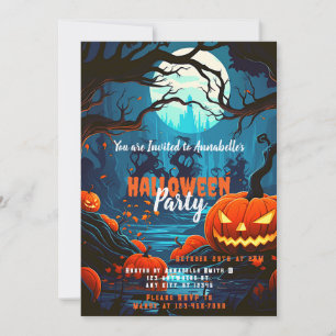 Invitation Fête d'Halloween de la Forêt déplaisante Jack O' L