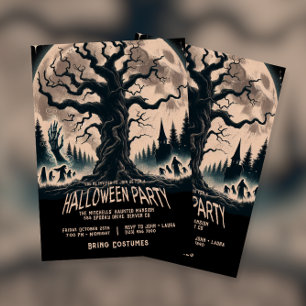 Invitation Fête d'Halloween de l'arbre d'horreur
