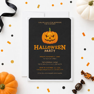 Invitation Fête d'Halloween de l'enfant de citrouille effraya