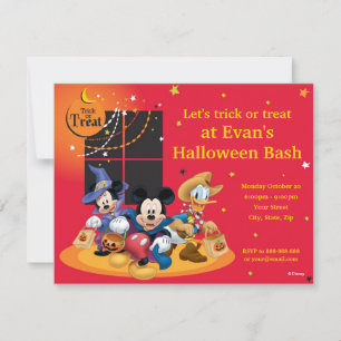 Invitation Fête d'Halloween de Mickey et ses amis