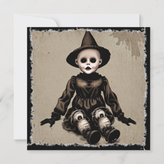 Invitation Fête d'Halloween de poupée Déplaisante très effray (Devant)