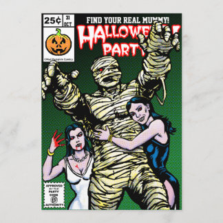Invitation Fête d'Halloween de style comique d'horreur