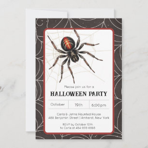 Invitation Fête d'Halloween de veuve noire Spider