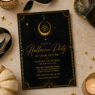 Invitation Fête d'Halloween de Voyante Céleste