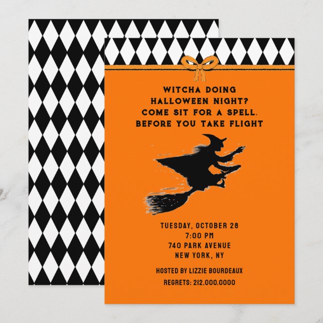 Invitation Fête d'Halloween drôle (Devant / Derrière)