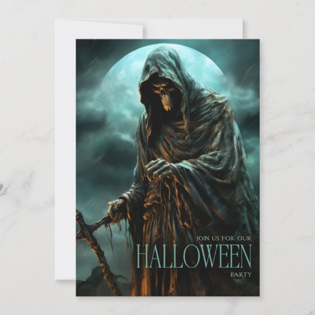 Invitation Fête d'Halloween Éffrayant pour adultes (Devant)
