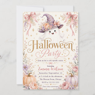 Invitation Fête d'Halloween effrayante et mignonne