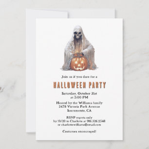 Invitation Fête d'Halloween éffrayante Jack-O-Lantern