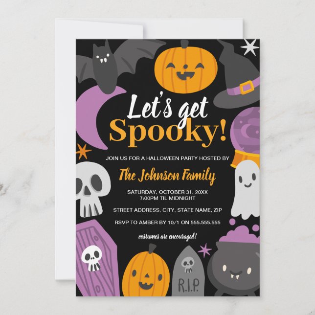 Invitation Fête d'Halloween Éffrayants (Devant)