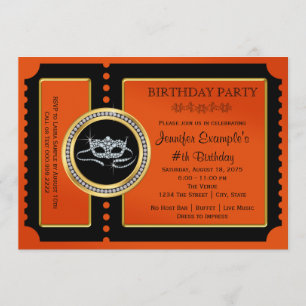 Invitation Fête d'Halloween élégante avec masques