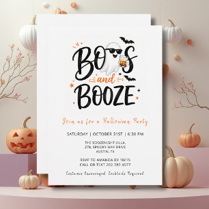 Invitation Fête d'Halloween élégante Fantômes et Boissons