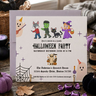Invitation Fête d'Halloween élégante pour enfants