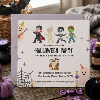 Invitation Fête d'Halloween élégante pour enfants