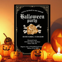 Fête d'Halloween élégante vintage rose noire dorée