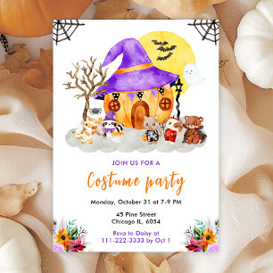 Invitation Fête d'Halloween en costume pour animaux