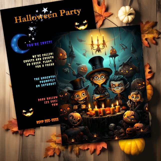 Invitation Fête d'Halloween Enfants Déplaisants Citrouilles b (Créateur téléchargé)
