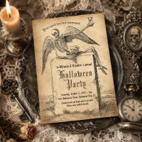 Fête d'Halloween gothique avec tombeau squelette v