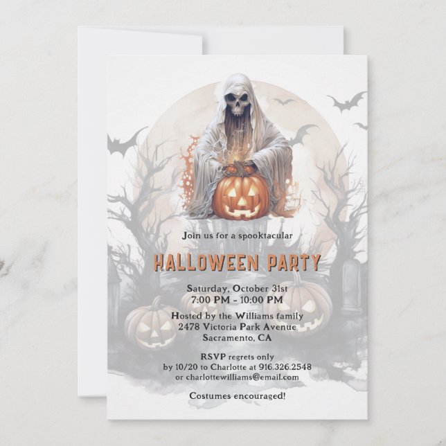 Invitation Fête d'Halloween Jack-O-Lantern (Devant)