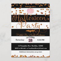 Fête d'Halloween Noir Blanc Rose Orange Chic
