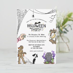 Invitation Fête d'Halloween Nuit éffrayante du costume d'ho