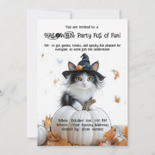 Invitation 🐈 ‍ fête d'Halloween ⬛ pleine de plaisir