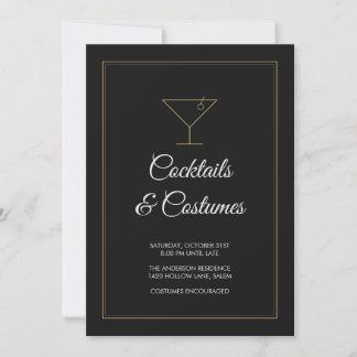 Invitation Fête d'Halloween pour adultes 'Cocktails & Costume