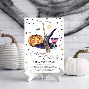 Invitation Fête d'Halloween pour adultes Costumes & Cocktails