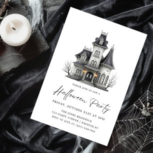 Invitation Fête d'Halloween pour adultes dans une maison vict