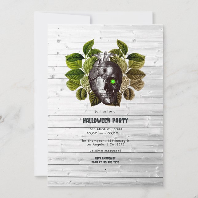 Invitation Fête d'Halloween pour adultes des bois rustiques (Devant)