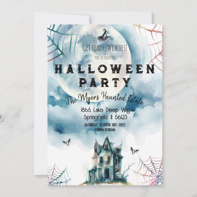 Invitation Fête d'Halloween pour adultes éffrayants Préparez- (Devant)