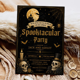 Invitation Fête d'Halloween pour adultes Spooktacular Crâne V