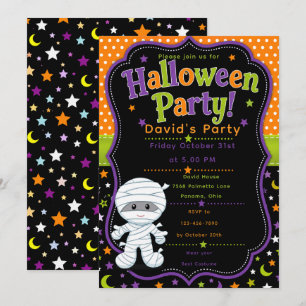 Invitation Fête d'Halloween pour enfants