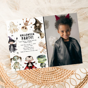 Invitation Fête d'Halloween pour enfants avec photo moderne