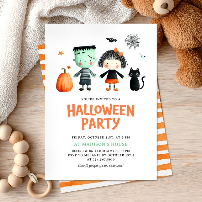 Invitation Fête d'Halloween pour enfants Mignonne (Créateur téléchargé)