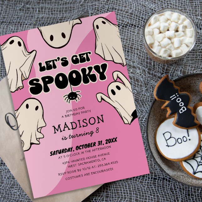 Invitation Fête d'Halloween Retro Kids Girl (Créateur téléchargé)