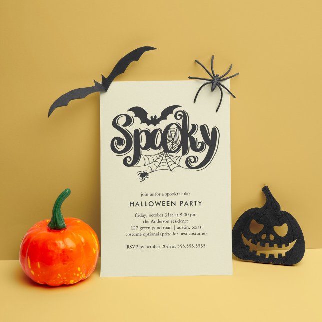 Invitation Fête d'Halloween Spiderweb éffrayant (Créateur téléchargé)