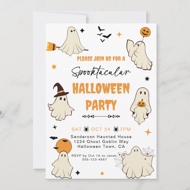 Invitation Fête d'Halloween Spooktaculaire (Devant)