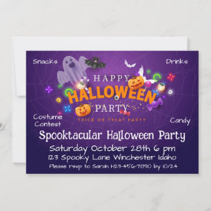 Invitation Fête d'Halloween Spooktacular