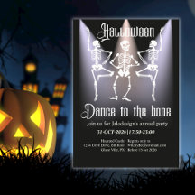 Fête d'Halloween squelette noir dansant drôle