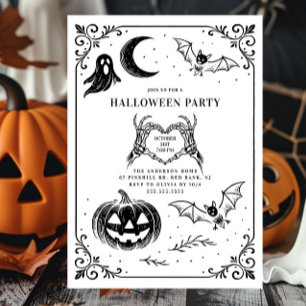 Invitation Fête d'Halloween tirée à la main