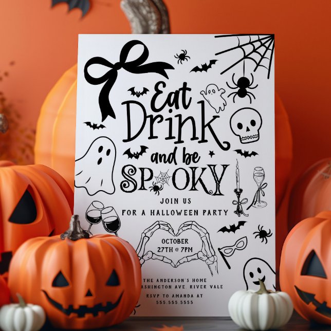 Invitation Fête d'Halloween tirée à la main (Créateur téléchargé)
