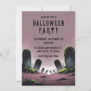 Invitation Fête d'Halloween Tombstones