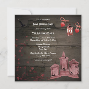 Invitation Fête d'Halloween Tombstones