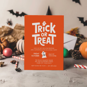 INVITATION FÊTE D'HALLOWEEN TRICK OR TREAT PETIT FANTÔME ORAN