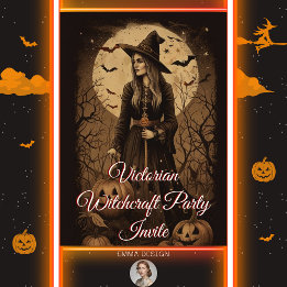 Invitation Fête d'Halloween Victorale vintage