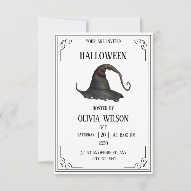 Invitation Fête d'Halloween Vintage beige (Devant)