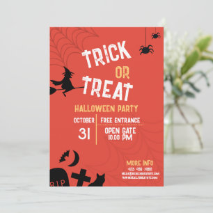 Invitation Fête d'Halloween vintage Trick Or Treat