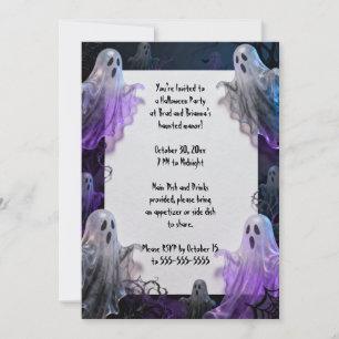 Invitation Fête d'Halloween violette