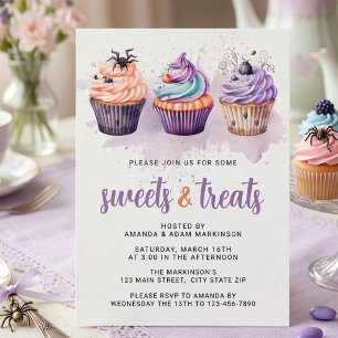 Invitation Fête d'Halloween Watercolor Sweets and Treats