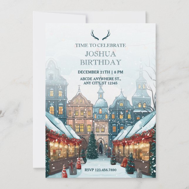 Invitation Fête d'hiver du village (Devant)